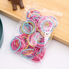 100pcs Girls Hair Tie Ponytail Holders Scrunchies Colorful Accessories