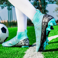 Boys High Top Non Slip Football Cleat with Spikes- Professional Soccer Shoes