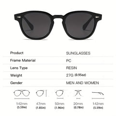 Men's Vintage Rivet Round Frame Sunglasses UV Protection