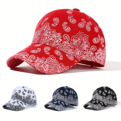 Y2K Hip Hop Paisley Print Baseball Cap Unisex Dad Hat