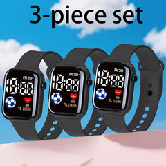 3pcs Football Themed Digital Watches Set