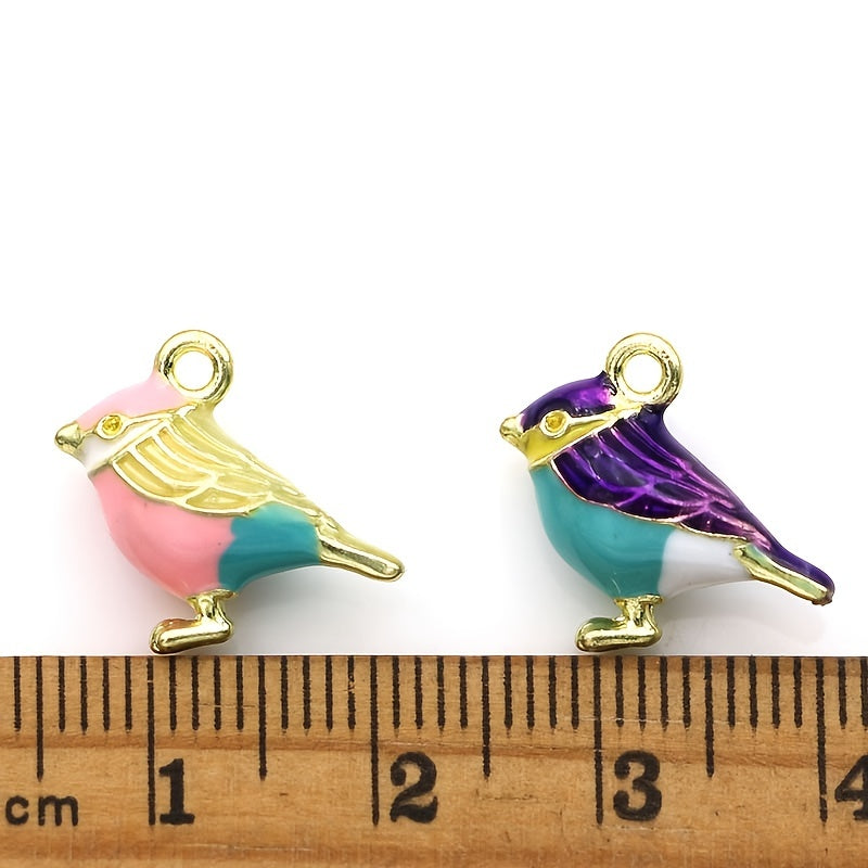 5Pcs 3D Birds Charm Pendant for Jewelry Making DIY Craft