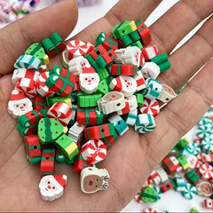 50pcs Christmas Polymer Clay Beads Jewelry Making DIY Bracelet Necklace