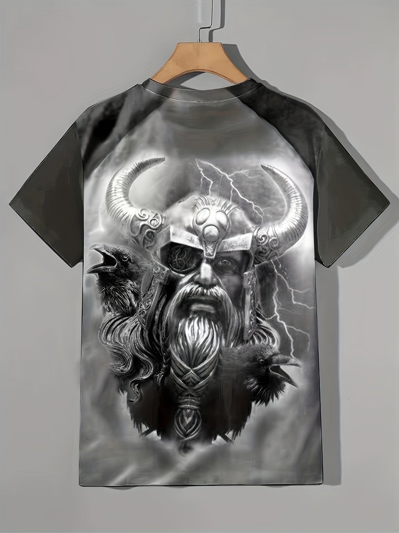 Men's Warrior Graphic T-Shirt Crew Neck Tee for Summer