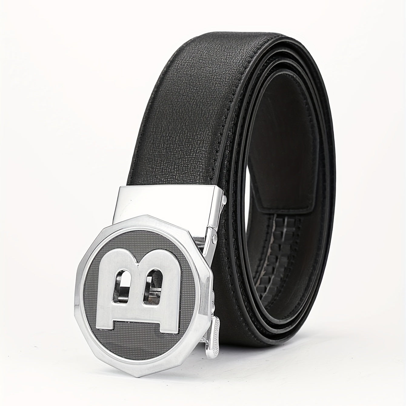 Big B Letter Belt for Men Automatic Buckle PU Leather