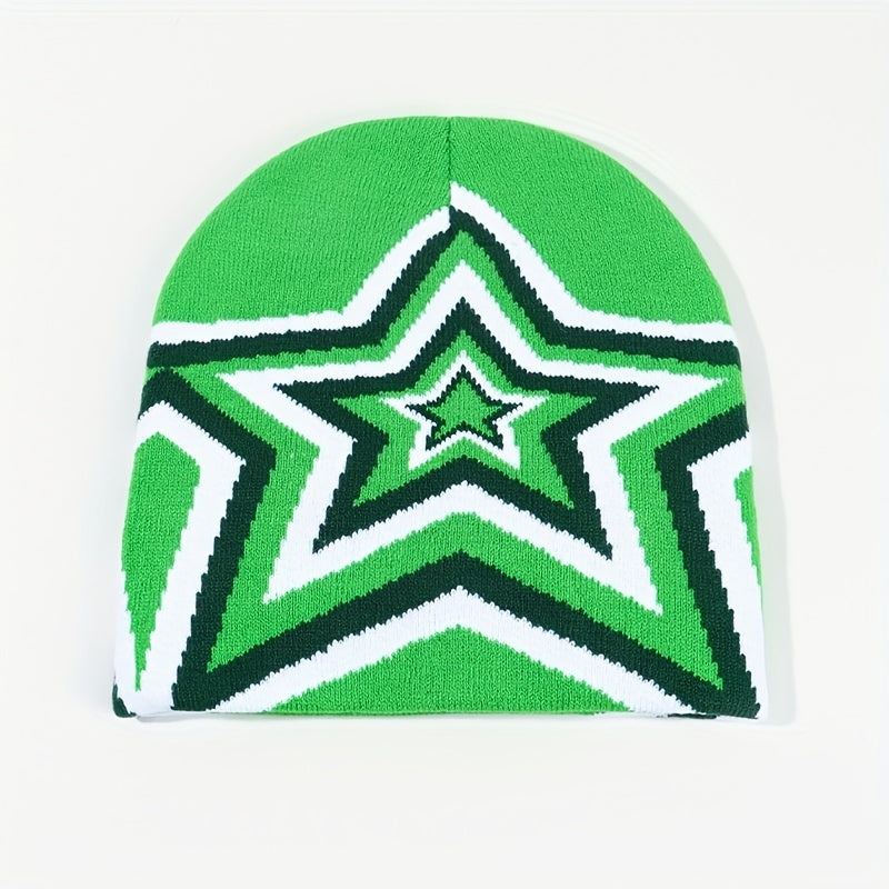Star Overlapping Pattern Skullies & Beanies Hat Unisex Hip Hop Hat