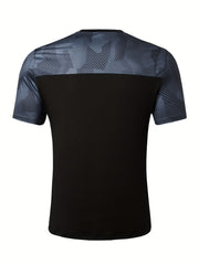 Men's Graphic T Shirt Geometry Print Breathable Crew Neck Tee Top for Summer