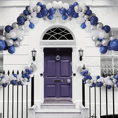 Navy Silver Balloon Garland Arch Kit Birthdays Weddings Party Decorations