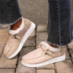 Women's Corduroy Slip On Non-slip Shoes Low Furry Warm Casual Comfy Shoes