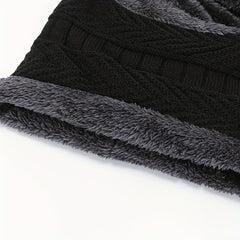 Men's Winter Plus Velvet Knitted Hat Neck Protection Windproof Woolen Warm Hat