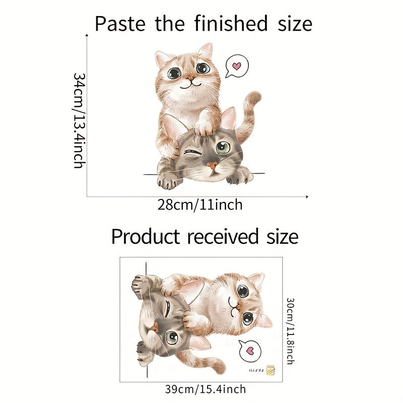 Cartoon Cat Kids Wall Stickers - Home Decor Self-Adhesive Decals