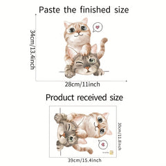 Cartoon Cat Kids Wall Stickers - Home Decor Self-Adhesive Decals