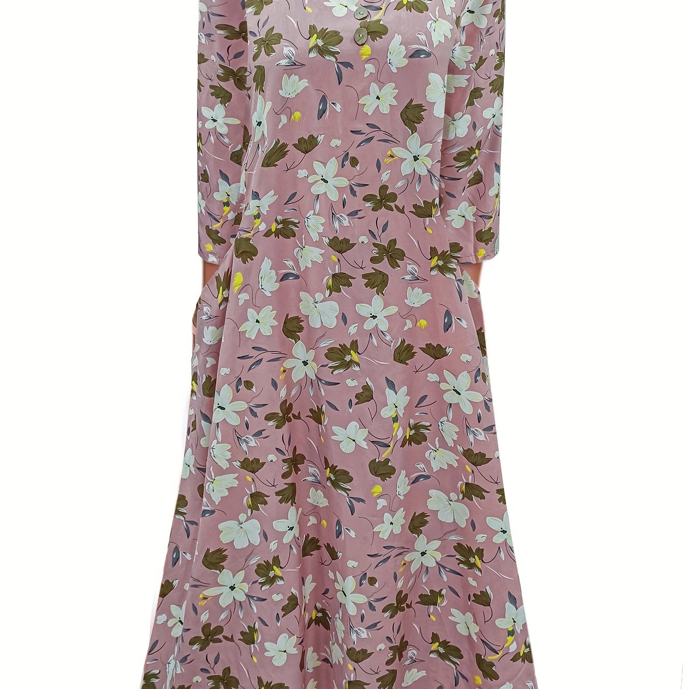 Women's Floral Print Long Sleeve Maxi Dress