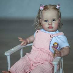 24 Inch Handcrafted Reborn Doll with Soft Vinyl Body and Realistic Features