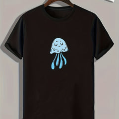 Jellyfish Print Men's Graphic T-shirt for Summer