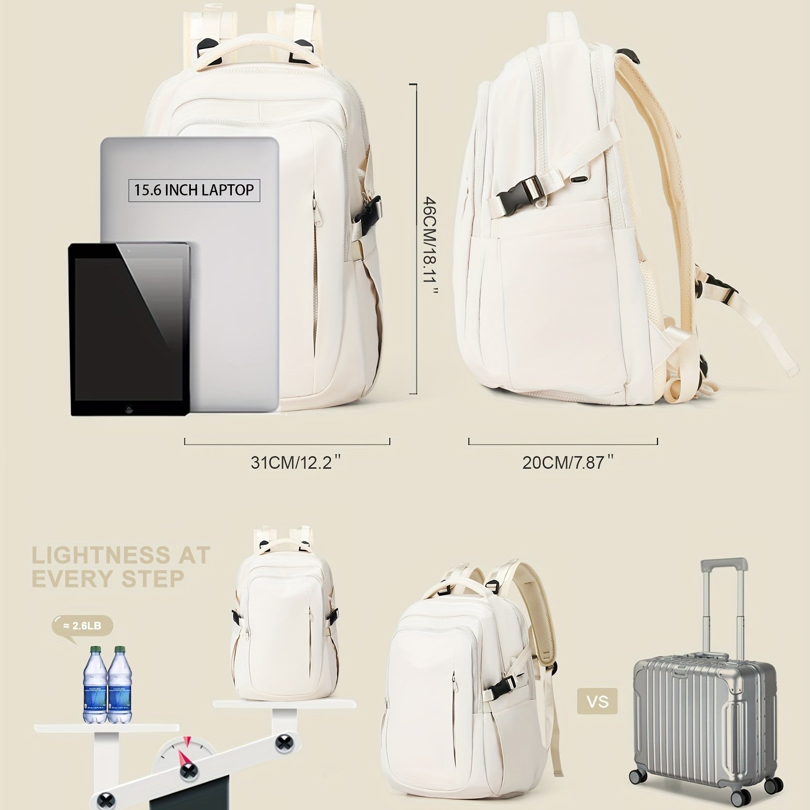 Large Capacity Travel Backpack Carry on Layer Luggage Daypack Preppy Laptop Scho