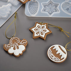 Christmas Tree Snowflake Elk Resin Mold Key Chain Ornament
