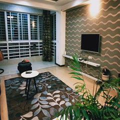Modern Leaf Print Area Rugs Soft Carpet Easy Maintenance Washable
