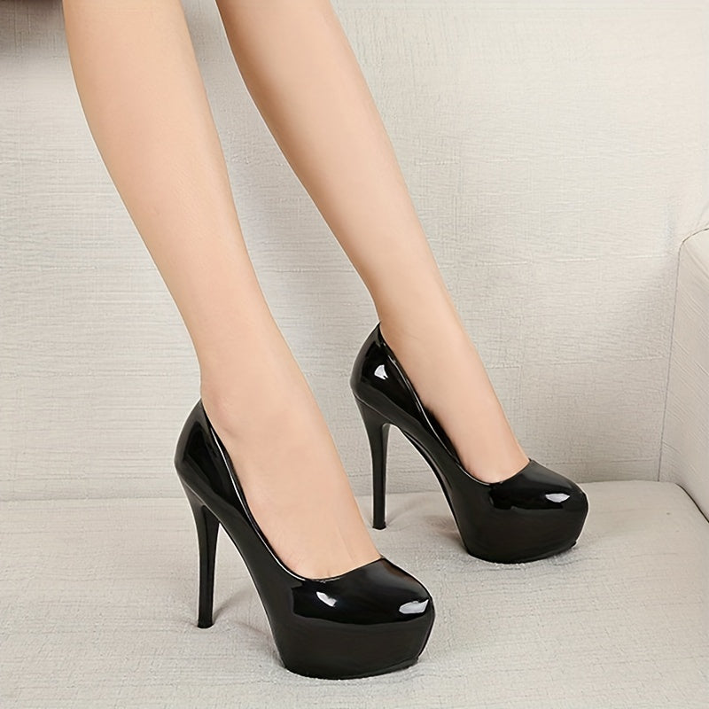 Women's Platform Slip-On Stiletto Heel Party Shoes