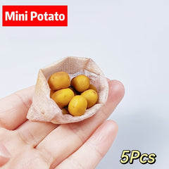 5pcs Mini Potato Set for 1:12 Dollhouse ABS Material Yellow Fantasy Themed