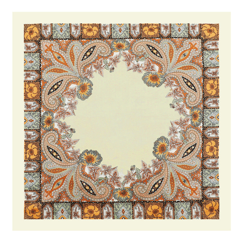 Vintage Printing Silk Scarf Neck Shawl Hair Wrap
