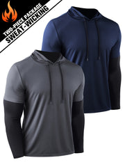 Men's Compression Hooded T-Shirt for Fitness Activities