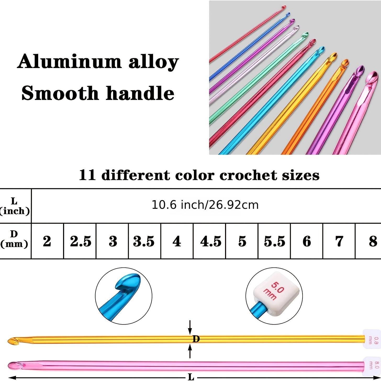 23pcs Tunisian Crochet Set 0-12-0-39in Bamboo Knitting Needle With Bead