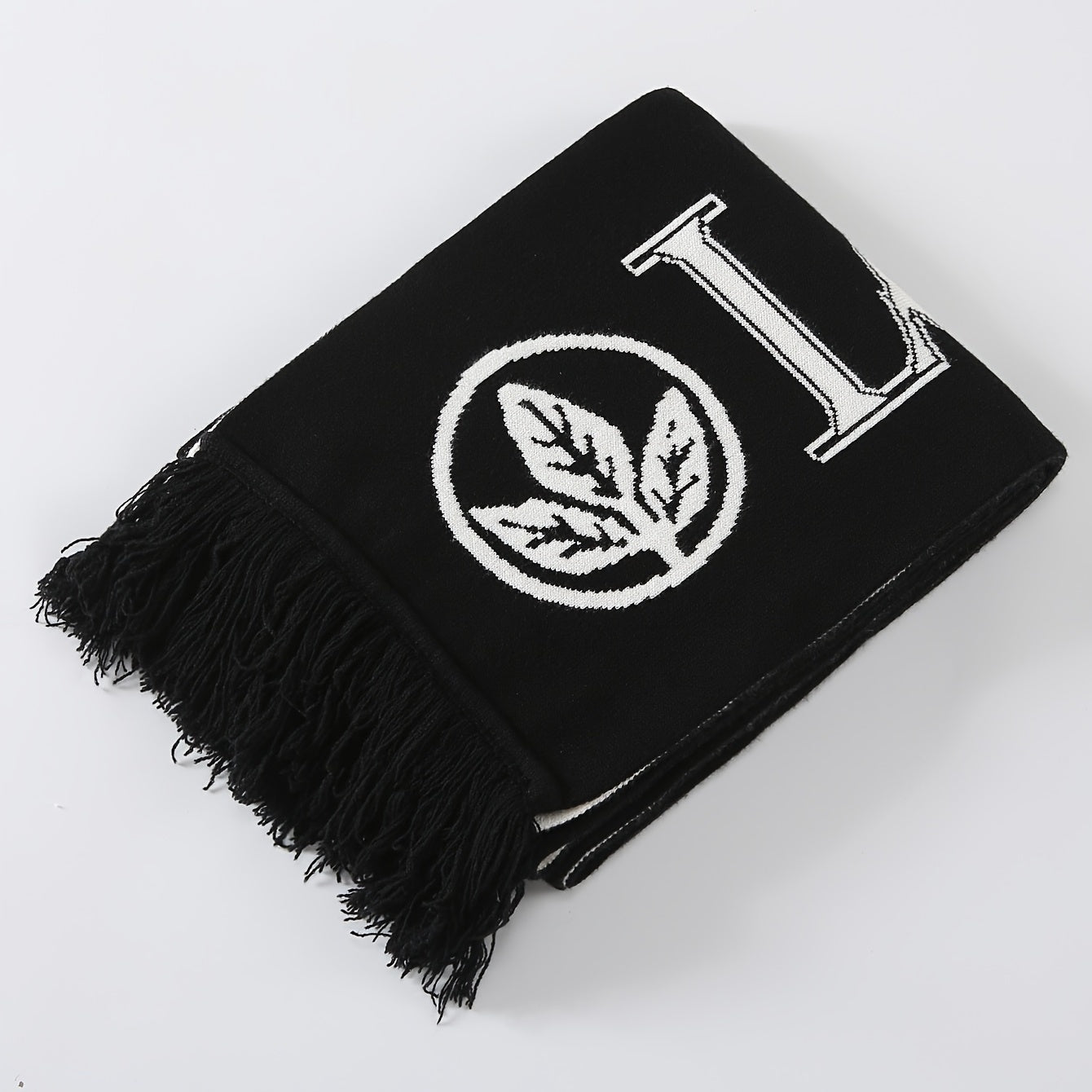 Maple Leaf Letter Pattern Couple Scarf Outdoor Warm Scarf
