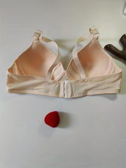 Contrast Lace Push Up Bra with Rhinestone Decor