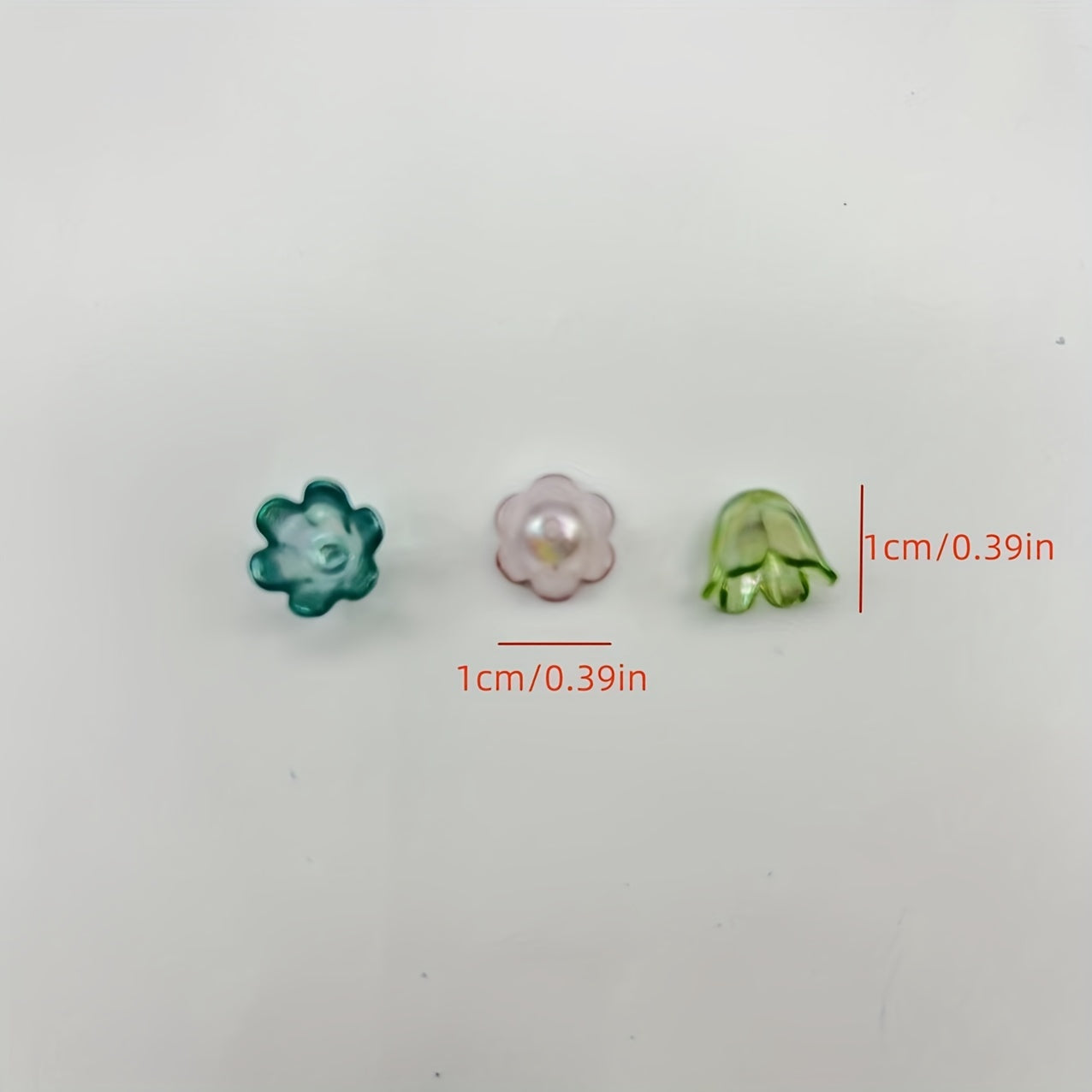 100pcs Straight Hole Small Flower Mixed Beads Bulk