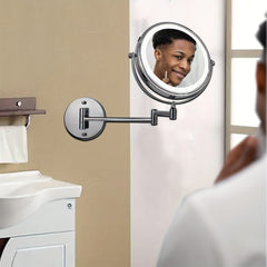 32 Cm Wall Mounted Makeup Mirror 1X 10X LED Magnifying Vanity Mirror