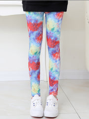 3pcs Toddler Girls Tie Dye Leggings Elastic Waist Casual Sports Tight Pants