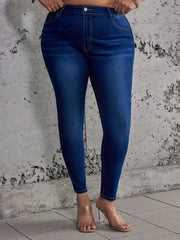 High Rise Skinny Jeans with Button Fly