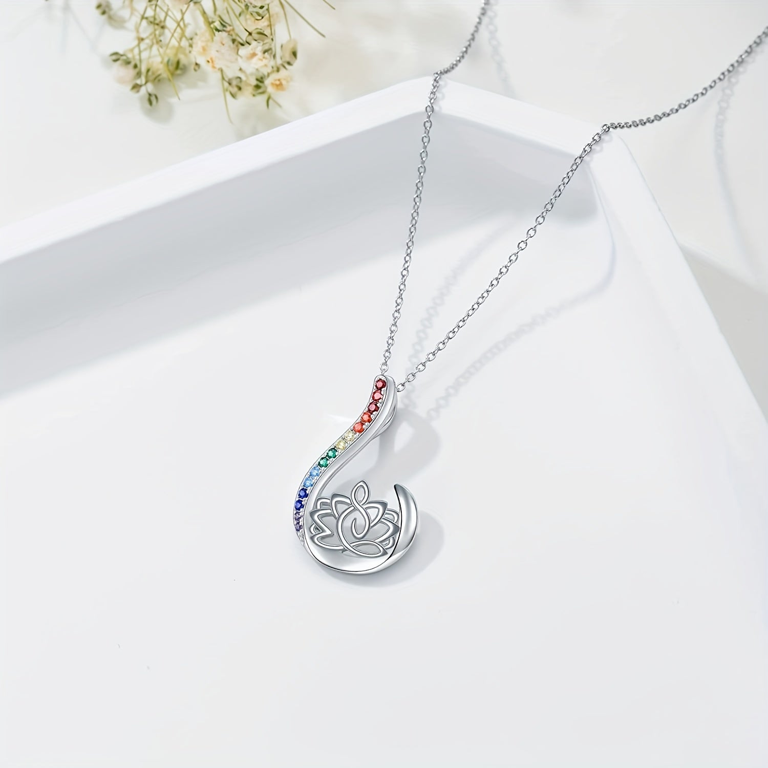7 Chakra Pendant Yoga Chakra Healing Stone Necklace Women's Energy Balance