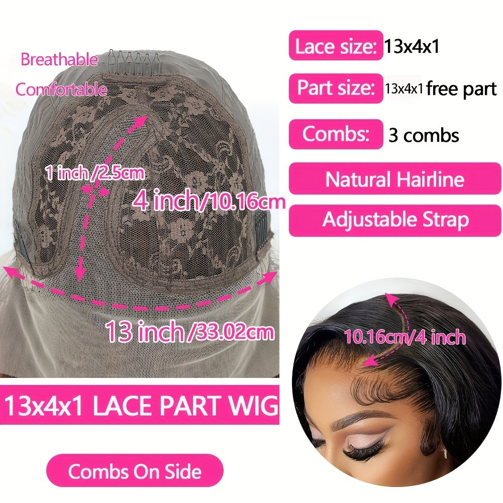 Short Body Wavy Human Hair Wig 150% Density 13x4 HD Lace Front Bob Wig