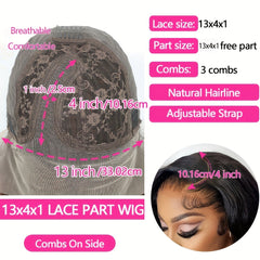 Short Body Wavy Human Hair Wig 150% Density 13x4 HD Lace Front Bob Wig