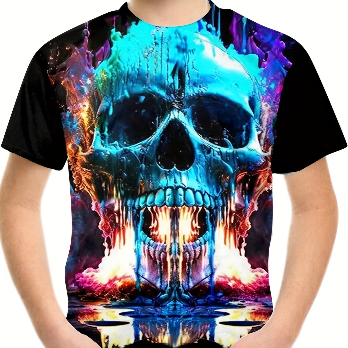 Kids Skull Halloween Graphic Tee Casual T-shirt Street Wear