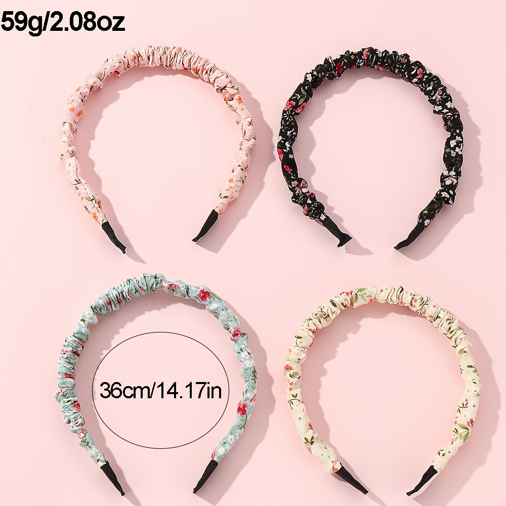 4pcs Sweet Floral Hair Hoop Headwear for Baby Girls