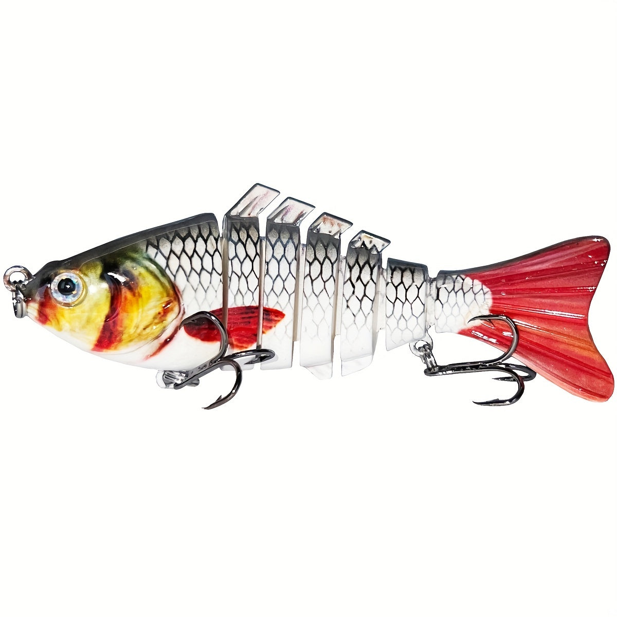 3pcs Fishing Lures 7 Segment Swimbait Crankbait Hard Bait Fishing Hook Tackle