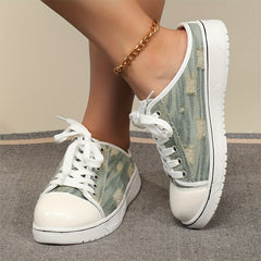 Women's Denim Flat Canvas Shoes Lightweight Low Top Sport Shoes