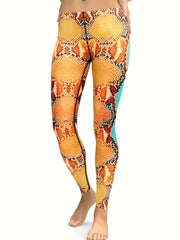 Snakeskin Yoga Leggings: Stylish High Waist Activewear for Women
