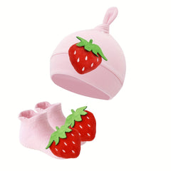Girls' Sweet Hat & Sock Set for Autumn & Winter
