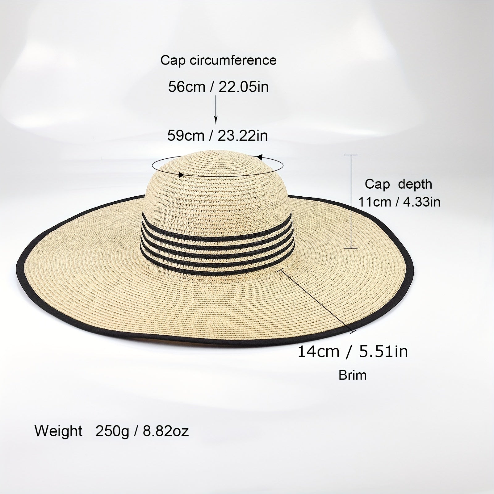 Beige Oversized Floppy Sun Hat Women Travel Beach Hat Edge Wide Brim