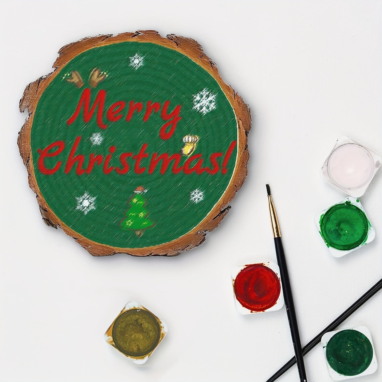 2pcs Large Unfinished Wood Slices - 16-17.78cm Round Circles with Tree Bark