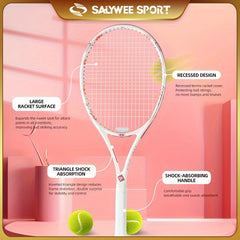 Durable Tennis Racket with Bag & Ball, Ultralight Racquet for Training