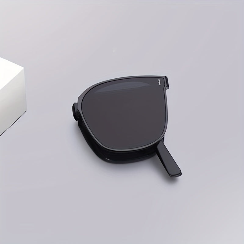 Men's Large Frame Foldable Sunglasses with Glasses Box and Cloth