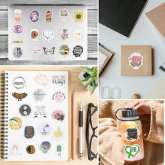 104pcs Mental Health Stickers: Laptop, Water Bottle & More