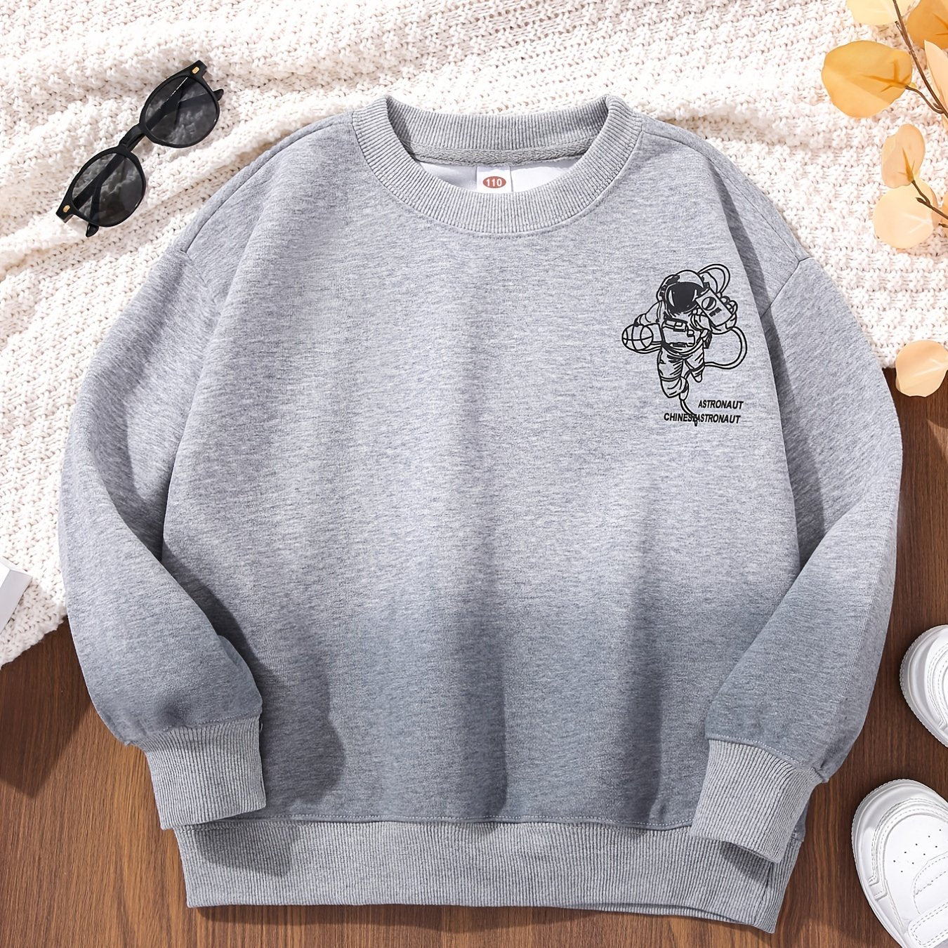 Boys Grey Cartoon Print Sweatshirt