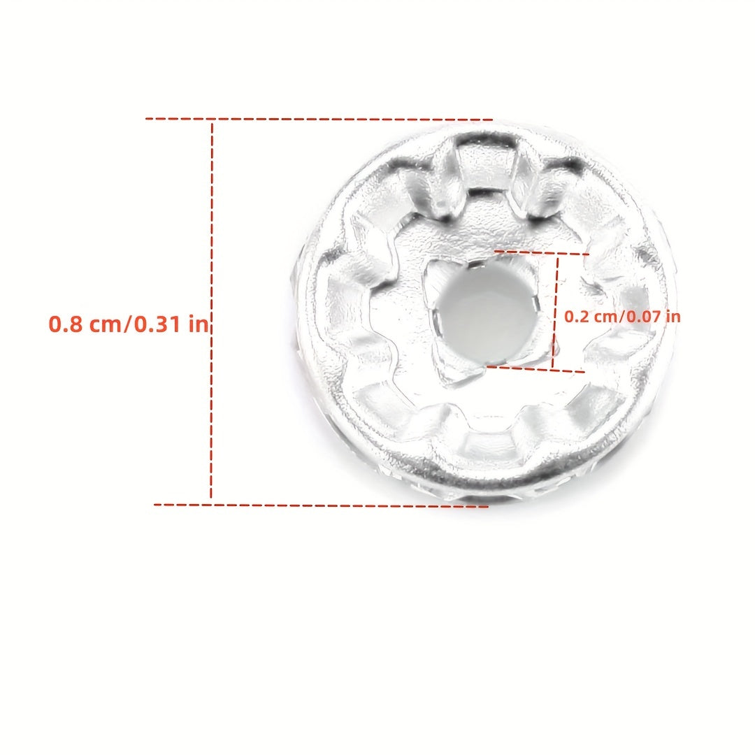 Round Interval Beads 8mm Silver Plated Czech Crystal Rhinestones