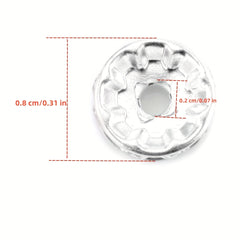 Round Interval Beads 8mm Silver Plated Czech Crystal Rhinestones